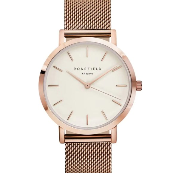 Rosefield Mercer Analog Rose Goldtone Mesh Watch - Picture 1 of 3